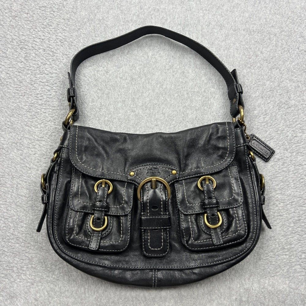 Coach Legacy Garcia Leather Hobo Bag Black Buckle Cargo Shoulder Purse Y2K 12654